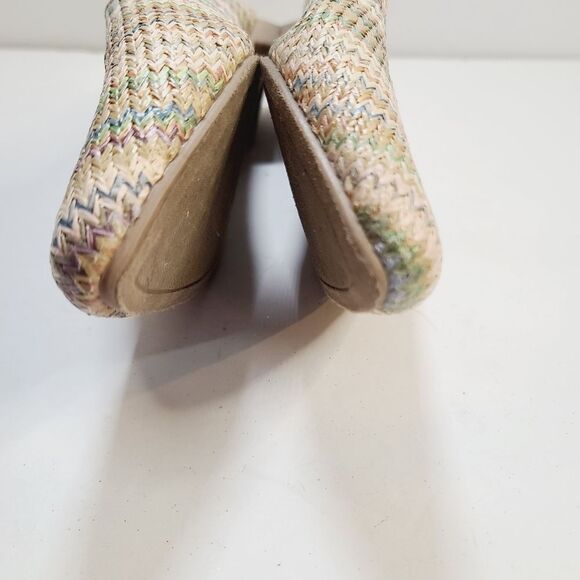 Colorful Boho Woven Straw Slip on Serra Mule Flats size 8 - Picture 4 of 10